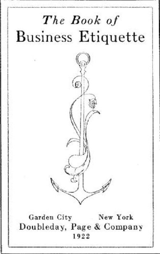 The Book of Business Etiquette (1922) - cover