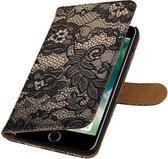 Lace Bookstyle Hoes voor iPhone 7 Plus Zwart