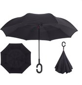 SmartPlu - Grand parapluie d'orage - Noir - Le parapluie d'orage réversible, innovant et ergonomique en microfibre - 105cm - 12288-A
