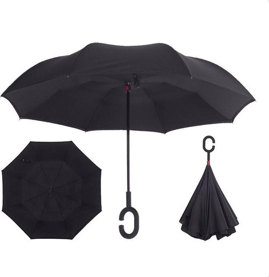 SmartPlu - Grand parapluie d'orage - Noir - Le parapluie d'orage réversible,  innovant... | bol.com