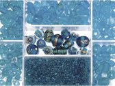 Opbergdoos turquoise glaskralen 115 gram - kralen