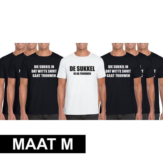 maat Bewustzijn Begrip Vrijgezellenfeest heren t-shirt pakket De Sukkel - 7 shirts - maat M |  bol.com