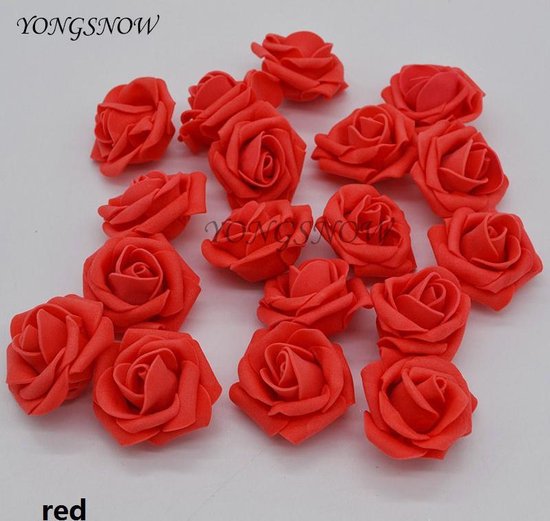 Roses en mousse 30 pièces - Fleur en mousse - 4cm - Rouge - Décoration - Décoration - Fleurs
