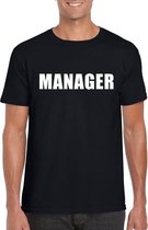 Manager tekst t-shirt zwart heren S