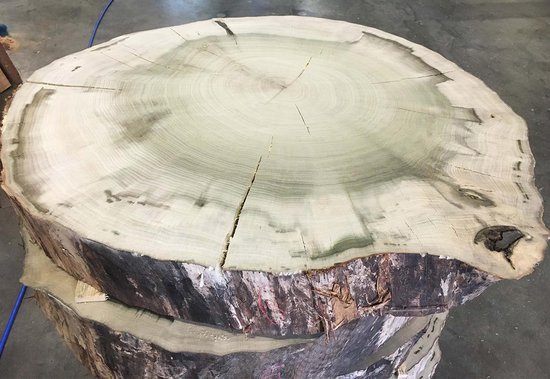 Zaagfabriek – houten boomstam schijf blad salontafel sidetable – 62-70 x 12  cm | bol.com
