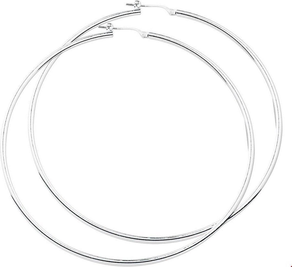 TFT oorringen Ronde Buis Zilver Glanzend 2.5 mm x 80 mm