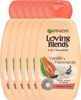 Garnier Loving Blends Vanille & Papayapulp Shampoo - 6x 250ml - Voordeelverpakking