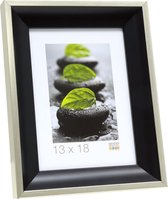 Deknudt Frames fotolijst S46GD2 - zwart met zilver boord - foto 20x30