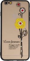 Geel Love Forever back case Hoesje voor Apple iPhone 6 / 6s Plus