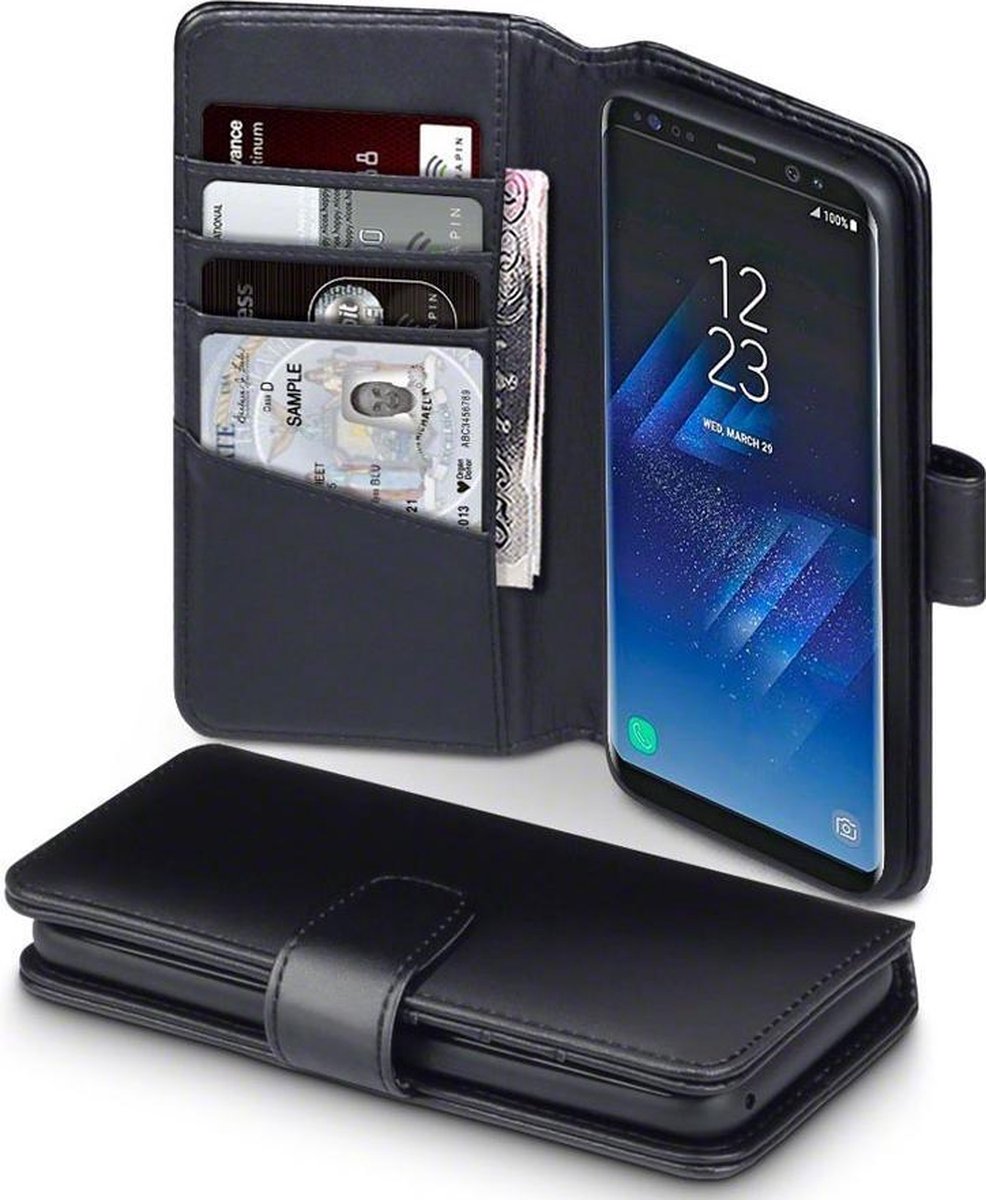 Samsung Galaxy S8 Bookcase hoesje - CaseBoutique - Zwart - Leer