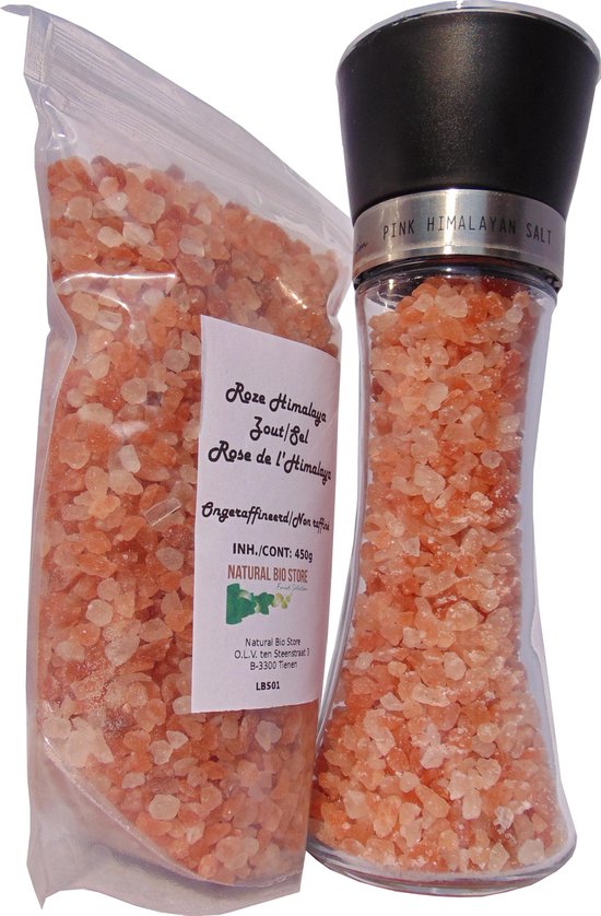 Roze himalaya zout duopack ✔1 hervulbare zoutmolen 190gr + 1 navulverpakking 450gr