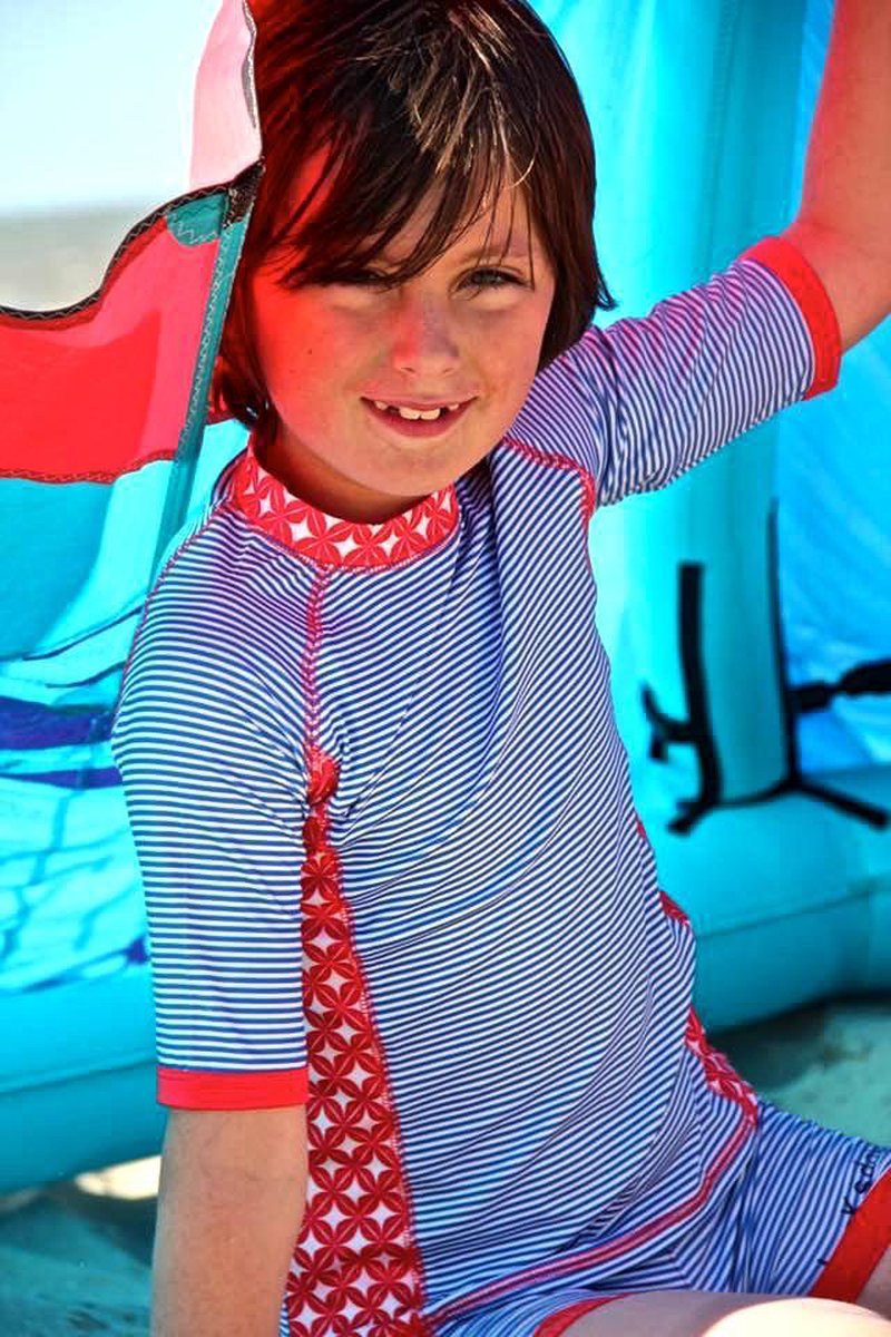 Ducksday - UV shirt - korte mouwen - unisex - Blue stripe - UPF50+ - PFAS vrij - 12 jaar - 152 — afbeelding 5
