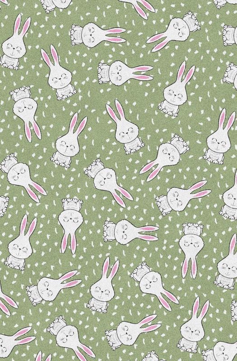 Kinder Vloerkleed Tapijt Mat kinderkamer Konijn - Wasbaar - Antislip - 115 x 175 cm