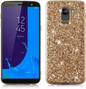 Glitter TPU Samsung Galaxy J6 (2018) Hoesje - Goud