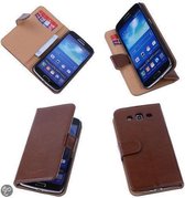 PU Leder Bruin Samsung Galaxy Grand 2 Book/Wallet Case/Cover Hoesje