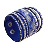 Fako Bijoux® - Armband - Breed - Twist - Donkerblauw