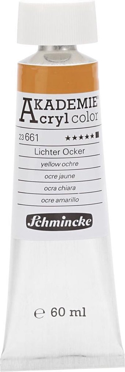 Schmincke AKADEMIE® Acryl color , yellow ochre (661), dekkend, 60 ml, 1 fles