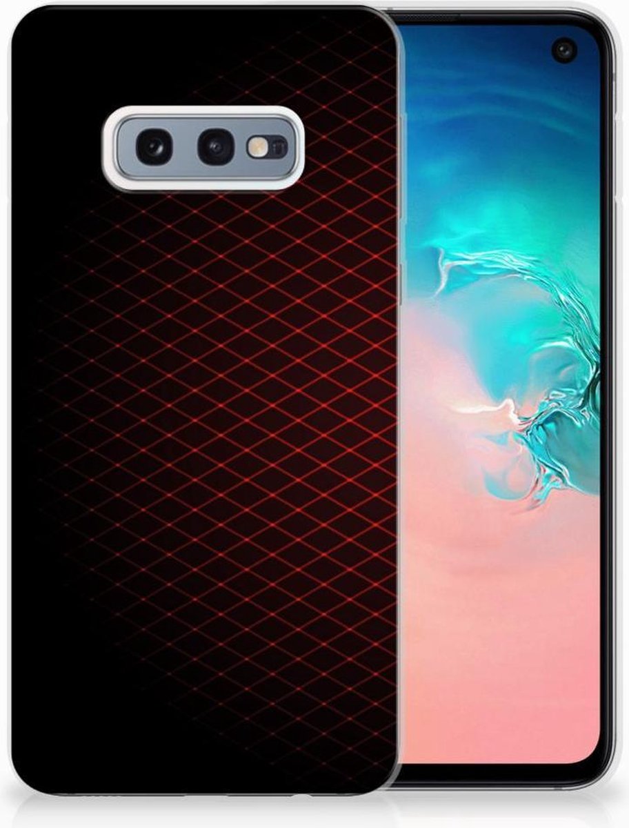 Back Cover voor Samsung Galaxy S10e TPU bumper Geruit Rood