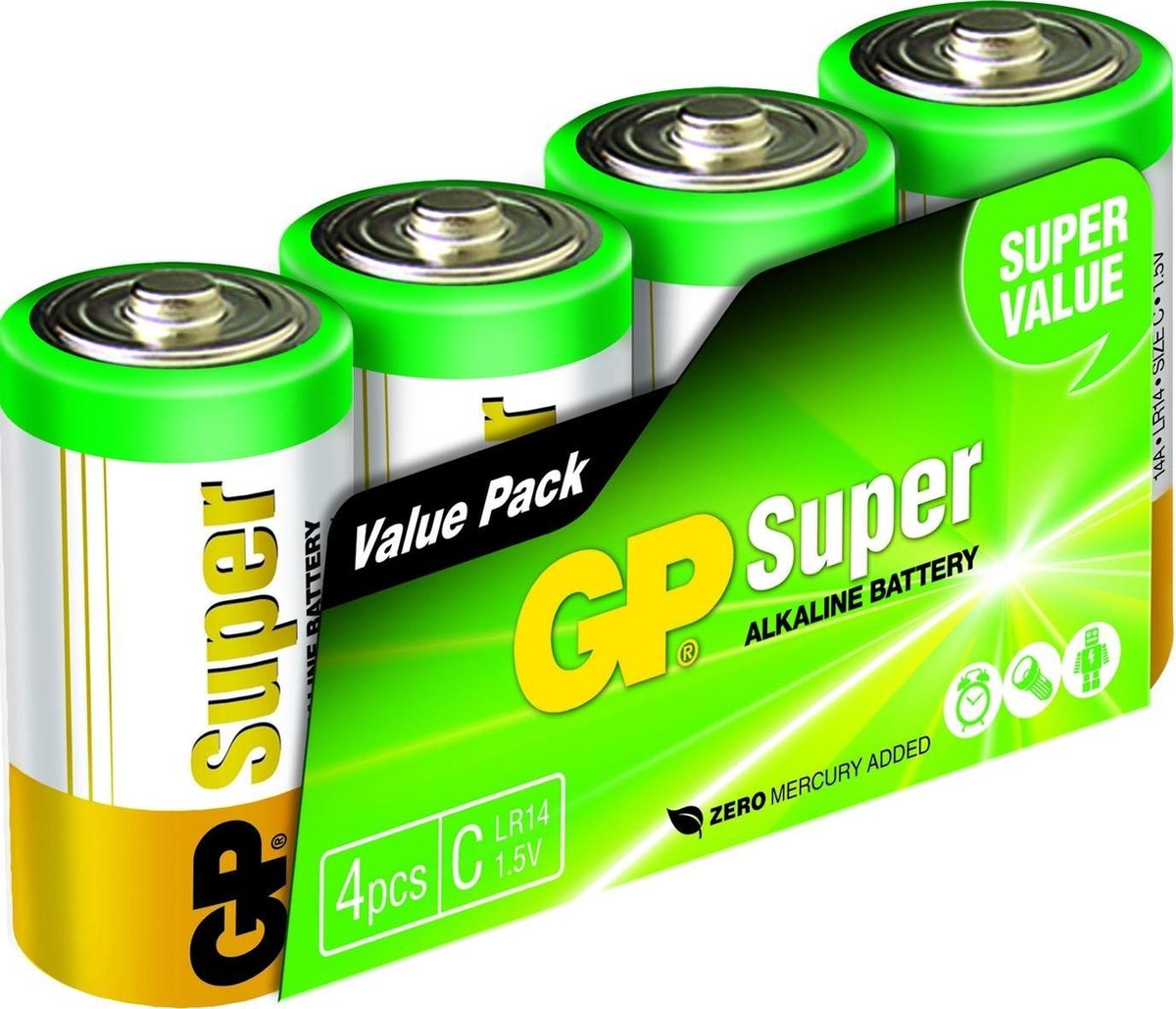 Bol GP Batteries Super Alkaline C Single use Battery 1 5 V aa-batteries-4-pack-usb-rechargeable-double-a-lithium-batteries-li
