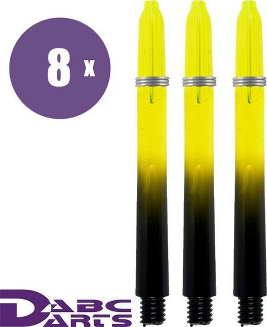 ABC Darts - Dart Shafts - Kunststof Black V Geel - Medium - 8 sets van ABC Darts — afbeelding 3
