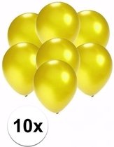 10x stuks kleine metallic gele ballonnen 13 cm - Feestartikelen/versiering geel