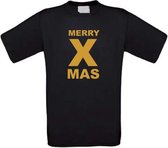 Merry x mas T-shirt maat M zwart