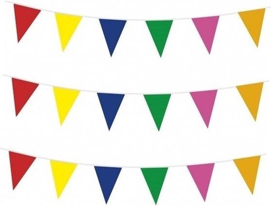 Verrast Ru Beroep 3x vlaggenlijnen gekleurde vlaggetjes - 10 meter - slingers | bol.com