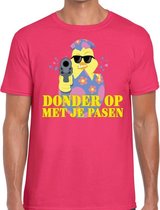 Fout paas t-shirt roze donder op met je Pasen voor heren M