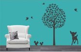 Boom met dieren uit het bos - Muursticker