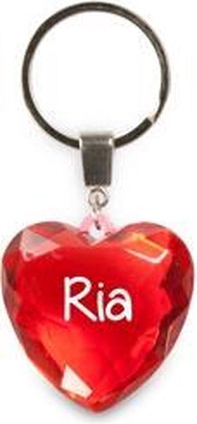 sleutelhanger - Ria - diamant hartvormig rood