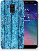 Geschikt voor Samsung Galaxy A6 (2018) Uniek TPU Hoesje Wood Blue