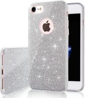 Luxueuze Glitter Hoesje - iPhone 6 6S - Zilver - Bling Bling cover - TPU case