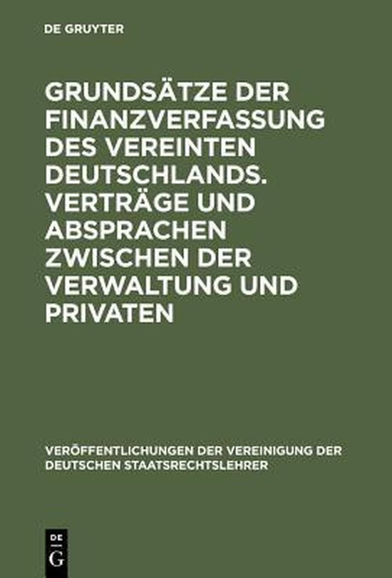 Veröffentlichungen Der Vereinigung Der Deutschen Staatsrech ... - cover