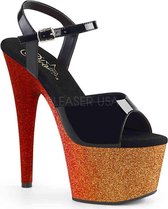 Pleaser Sandaal met enkelband -37 Shoes- ADORE-709OMBRE Rood/Oranje