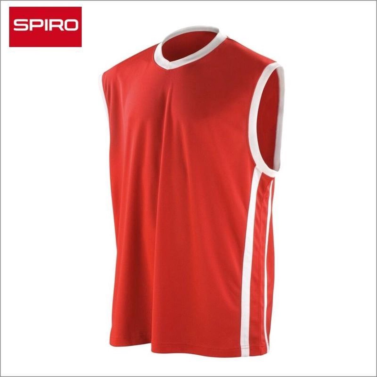 Spiro Basketbal Tanktop rood/wit maat XL