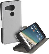 HC wit book case style LG Google Nexus 5X wallet cover hoesje