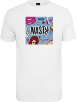 Mister tee nasty t-shirt in kleur wit in maat M