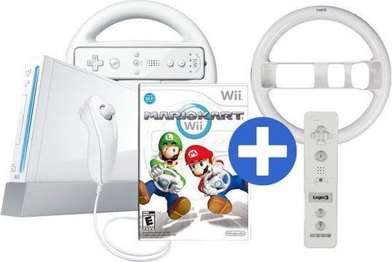 Nintendo Wii Voordeelbundel incl Mario Kart + 2 Controllers Stuurtjes | bol.com