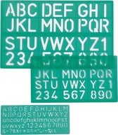 14x Linex lettersjabloon set met 3 stuks, in een ophangetui
