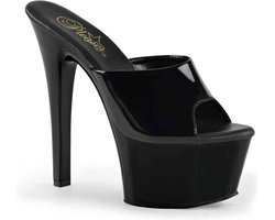 Pleaser - ASPIRE-601 Muiltjes - Paaldans schoenen - 41 Shoes - Zwart