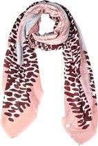 Dielay - Sjaal met Dierenprint - Polyester - 140x140 cm - Roze