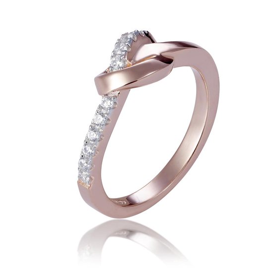 Orphelia - Ring Knot - Zilver 925 Rosé - Zirkonia