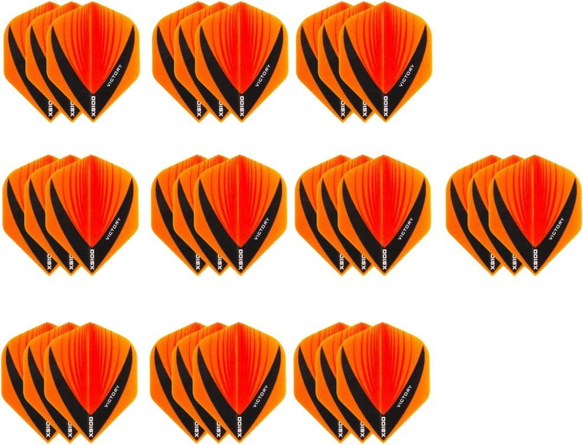 10 Sets (30 stuks) Stevige XS100 Vista - flights - Multipack - Oranje
