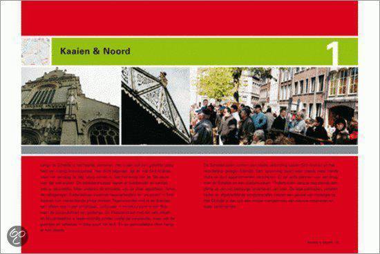 Collage van foto's: een kerk, een brug, mensen op straat. Titel 'Kaaien & Noord'.
