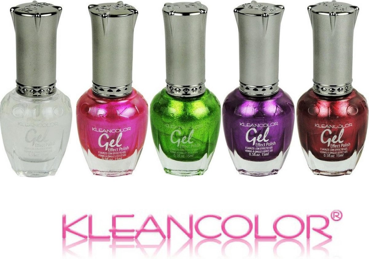 Gellak starterskit, gel nagellak zonder lamp, Metallic set, Kleancolor |  bol.com