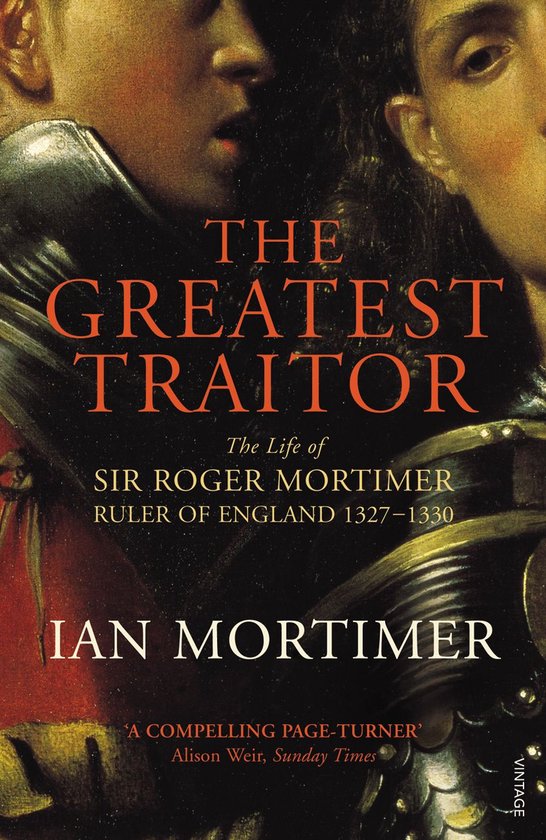 Couverture de livre avec le titre 'THE GREATEST TRAITOR' et une image de deux personnes en armure.