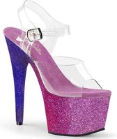Pleaser Sandaal met enkelband, Paaldans schoenen -37 Shoes- ADORE-708OMBRE Paaldans schoenen Roze/Paars