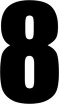 Cijfer 8 Deursticker Dikgedrukt - Kliko Sticker - Huisnummer - Zwart