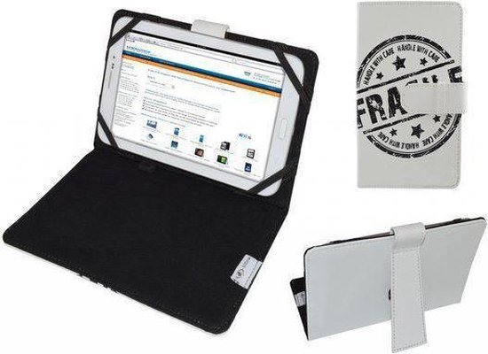 Hoes voor Iconbit Nettab Sky 3g, Cover met Fragile Print, Wit, merk i12Cover