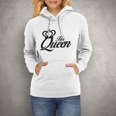 Her Queen Hoodie| Lesbisch | Wit | Large